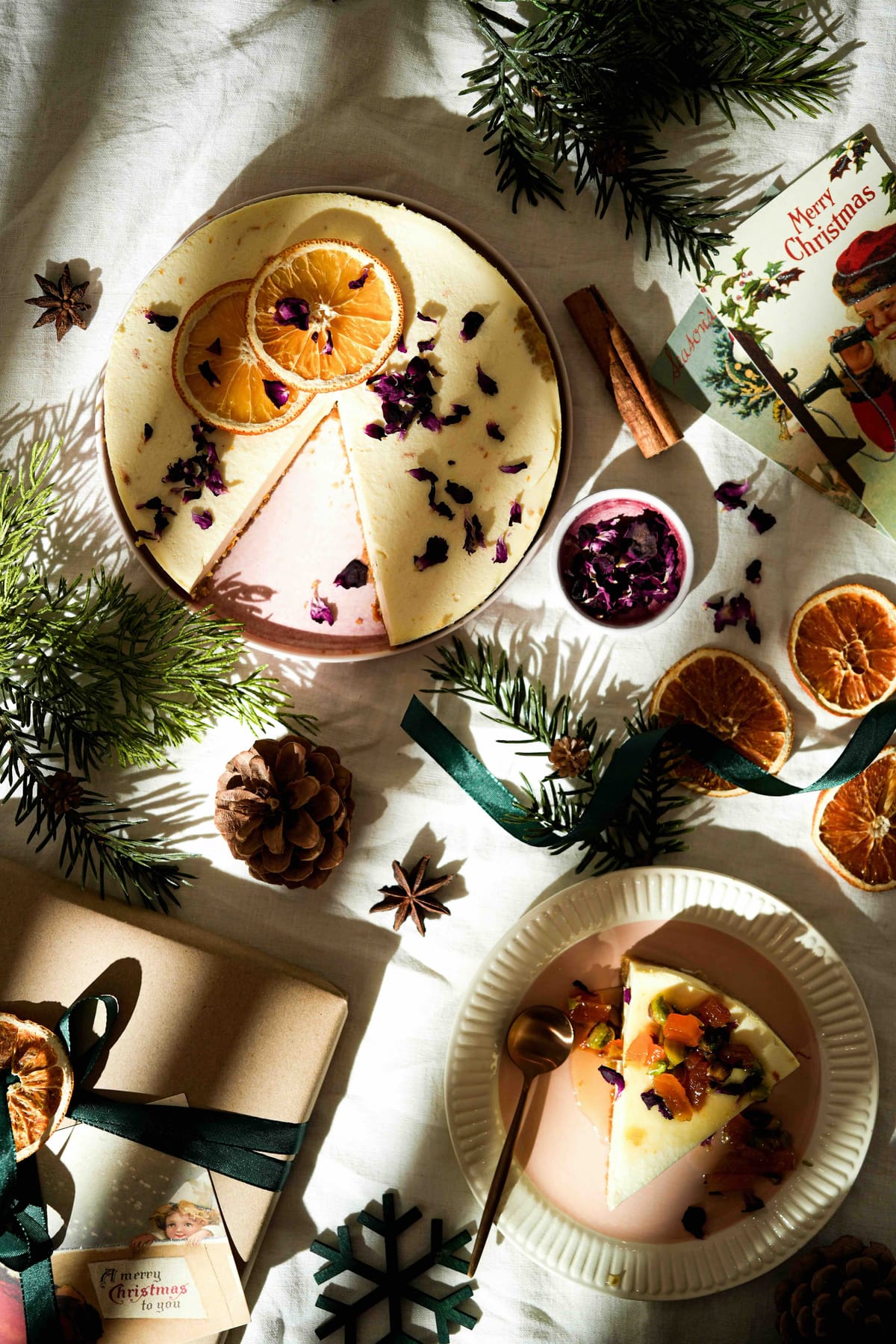 Ostekake med appelsin og pepperkakebunn - i trykkoker